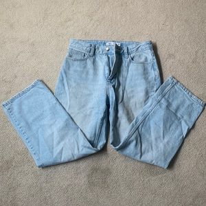 Zara light wash high waisted straight leg denim